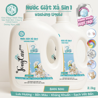 Nước giặt Tonycare 2100ml – Hương Ban Mai sạch sâu, hương thơm tươi mát, an toàn cho da – Chính hãng Tonycare