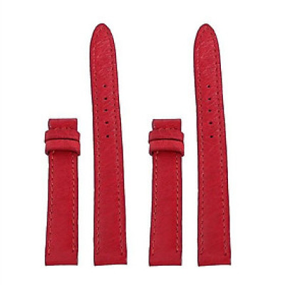 HC8454 - Dây đồng hồ Huy Hoàng da đà điểu da bụng size 12,14 màu đỏ