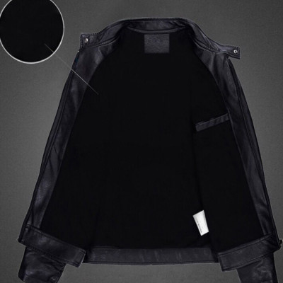 Áo Khoác Da Nam Đen Hai Lớp Lót Lông Phối Túi Khóa Cao Cấp ShopN6 - AKS22