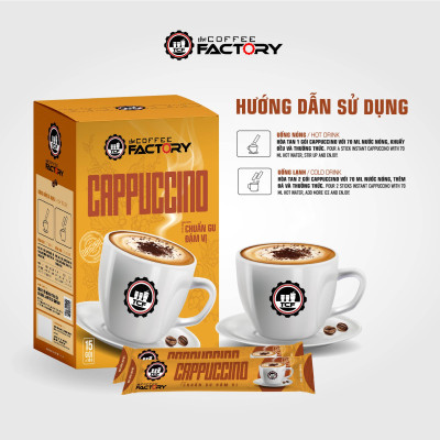 Thùng 24 hộp cà phê Cappuccino hòa tan The Coffee Factory (Hộp 15 gói x 16g)