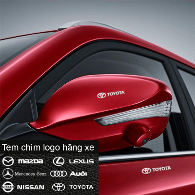 [TOYOTA] Miếng decal dán trang trí xe ô tô đẹp, tem kim loại chìm in logo hãng xe Toyota Camry, Altis, Vios, Wigo,Innova