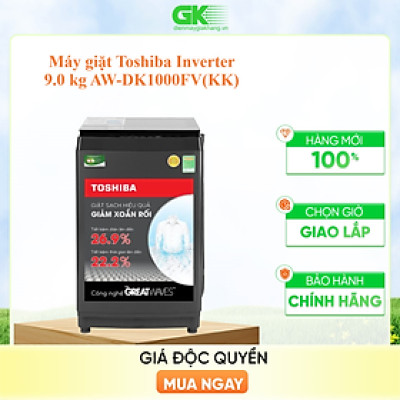 Máy giặt Toshiba Inverter 9.0 kg AW-DK1000FV-KK - HÀNG CHÍNH HÃNG