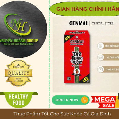 Hộp 12 Cuộn - Rong Biển Nướng Cuộn Vị Cay Nóng GENKAI 43.2g( 3.6g × 12 Cuộn)