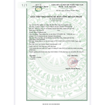 ￼Vitamin 3B Vinaphar ( lọ 100 viên nang mềm)