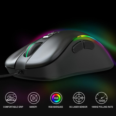 Tổ hợp bàn phím và chuột HXSJ J300 + V500  chơi game có thể lập trình ánh sáng RGB + Bàn phím chơi game một tay