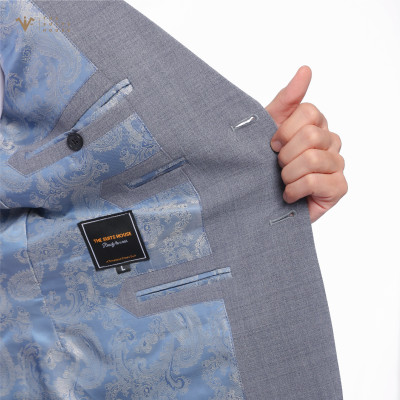 [CLASSY 2] SUIT NGUYÊN BỘ MÀU XÁM XANH CARO ẨN, CHẤT LIỆU WOOL 2 KHUY 3 TÚI, VẢI NOBILITY