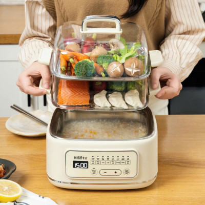 Nồi Hấp Đa Năng 2 Tầng Haatz CIM371, Dung Tích 10L, 8 Chức Năng, 1000W - Hàng Chính Hãng