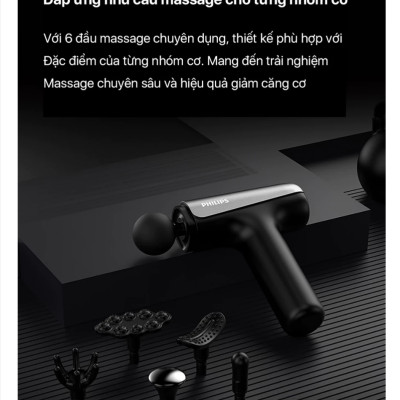 Máy Massage Cầm Tay PHILIPS 7325 đầu massage hợp kim nhôm titan 6 đầu massage chuyên sâu - Hàng chính hãng