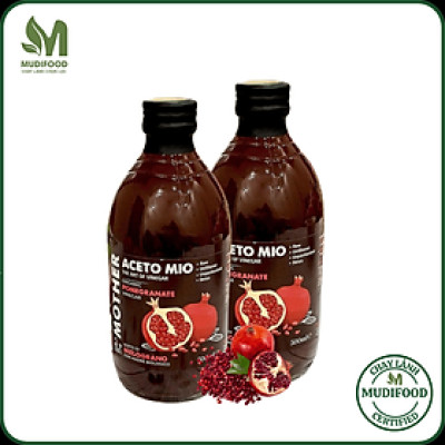Combo 2 Chai Giấm Lựu Hữu Cơ Aceto Mio (Có Giấm Cái) 500ml, Hỗ Trợ Detox Cơ Thể, Tốt Cho Sức Khỏe