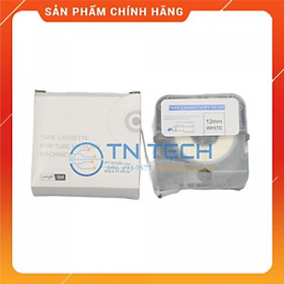 Nhãn in PUTY PT-1012W - Chữ đen nền trắng 12MM x 8M - Dùng cho máy in ống PUTY PT-1010 [Hàng nhập khẩu]