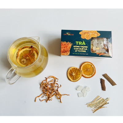 Trà Đông Trùng Cam Quế Sả Lý Tưởng 110g, Hộp Trà Gồm 8 Gói,Sản Phẩm Đạt Chứng Nhận OCOP 3 Sao Của Thành Phố Hà Nội
