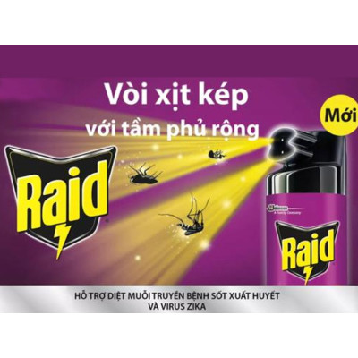 Combo 2 Bình Xịt Côn Trùng RAID Hương Lavender 520ml