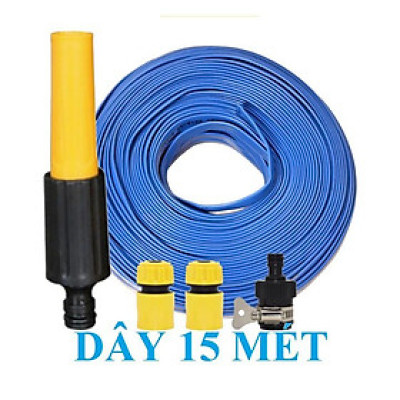 Bộ dây vòi xịt nước rửa xe, tưới cây . tăng áp 3 lần, loại 15m 206587 cút sập,nối đen+ tặng đai