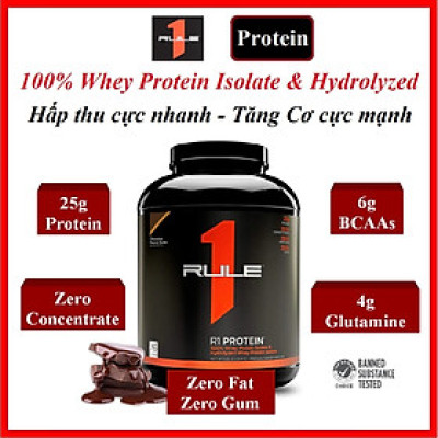 Rule 1 Protein 5Lbs – Bổ sung Protein 100% Whey Isoalte & Hydrolyzed, hấp thu cực nhanh, tăng Cơ cực mạnh