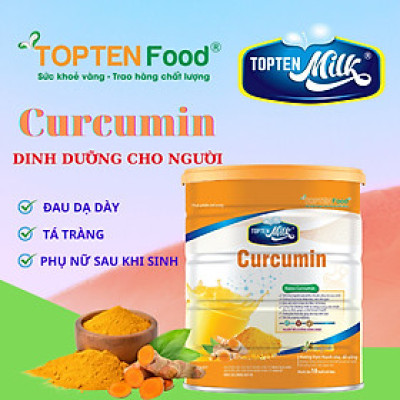 Sữa nghệ curcumin 800g TOPTEN Milk sữa bột cho người bị đau dạ dày tá tràng,phụ nữ sau sinh ,đẹp da