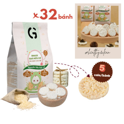 Bánh Snack Ăn Dặm Hữu Cơ Cho Bé GUfoods 40g - Thành Phần Gạo Organic, Không Gia Vị, Dễ Tiêu Hoá
