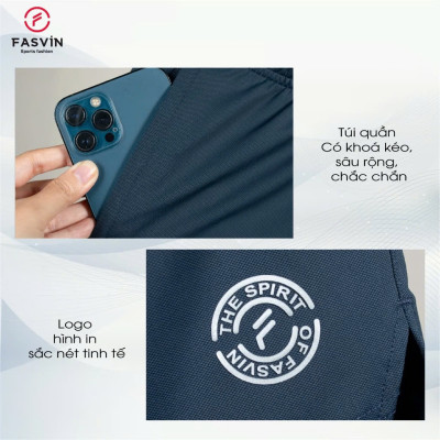 Quần Short Nam Thể Thao FASVIN HL25662.HN Vải Thun Lạnh Cao Cấp Mềm, Nhẹ, Mát, Hàng Nhà Máy
