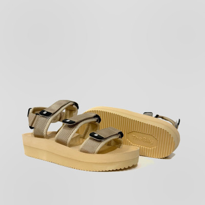 Giày Sandal Nữ The Bily 04W 3 Quai Ngang - Màu Kem BL04WK