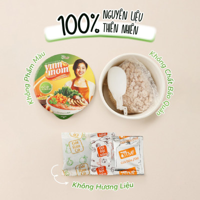 6 ly cháo gạo lứt rong biển yến mạch ăn liền Yum Mom 45g TÂM MINH FOODS cho bé ăn dặm