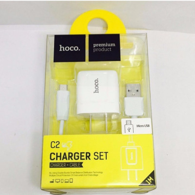 Bộ Củ Sạc Kèm Cáp Sạc Micro HOCO C2 - Micro + Tắng Kèm Ghế Đỡ Điện Thoại Chữ O - Hàng Chính Hãng
