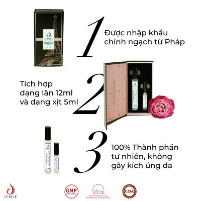 Set Tinh dầu nước hoa Pháp nam Allure by Jubilé Dạng lăn 12ml + Dạng xịt 5ml Thơm Lâu, Sang Trọng
