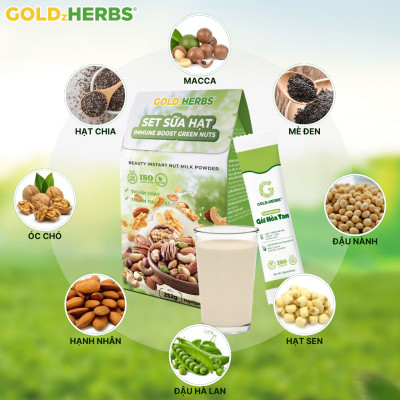 Set Sữa Hạt Tăng Cường Năng Lượng Goldzherbs Immune Boost Green Nuts – 250g/ 500g