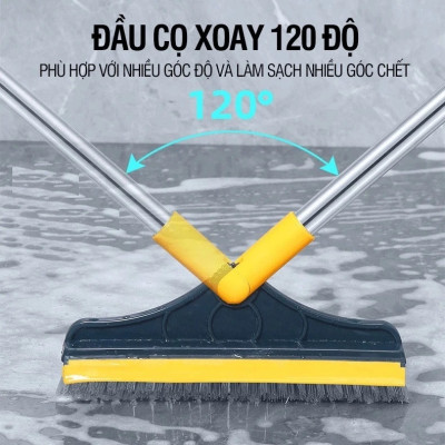 Combo Dọn Nhà 3 Món : Chổi Chà Cọ Nhà Vệ Sinh + Chổi Quét Trần Nhà + Bàn Chải Khe Hẹp - Hãng dododios