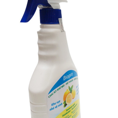 Chai xịt Biopro 500ml khử mùi diệt khuẩn kháng khuẩn Khu vực gây mùi khó chịu Khu vực nhà vệ sinh Hương chanh thơm mát