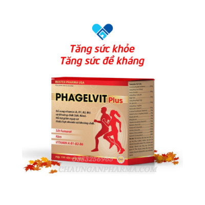 Hộp Vitamin tổng hợp và khoáng chất Phagelvit Plus tăng cường sức khỏe - Hộp 30 viên -100 viên