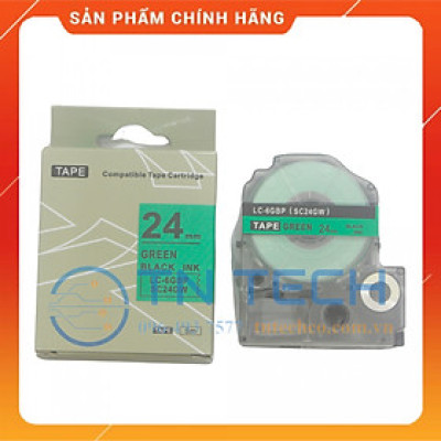 NHÃN IN TEPRA-EPSON LC-6GBP (SC24GW) – CHỮ ĐEN NỀN LÁ 24MM X 8M [Hàng nhập khẩu]