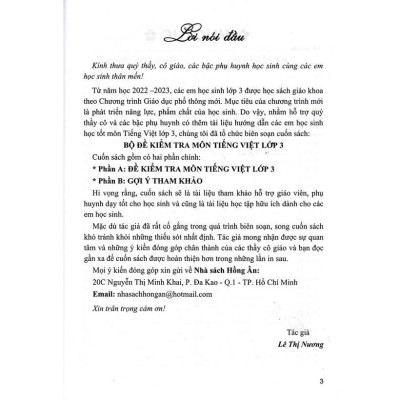 Sách - Bộ Đề Kiểm Tra Môn Tiếng Việt Lớp 3 - Dùng Kèm SGK Chân Trời Sáng Tạo - Lê Thị Nương - Hồng Ân