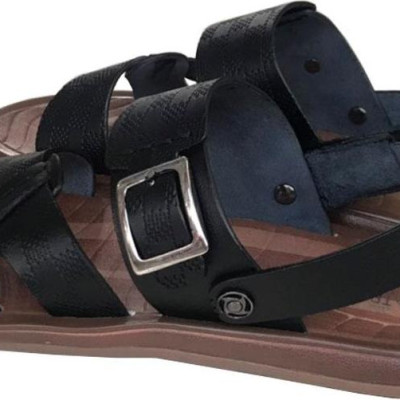 Dép sandal nam màu  đen da bò cao cấp Trường Hải SDN0123