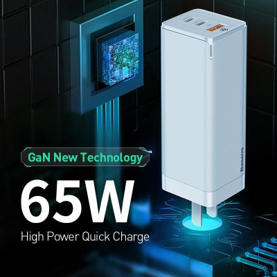 Bộ sạc nhanh đa năng thế hệ mới Baseus GaN Travel Quick Charger 65W -Hàng Chính Hãng 
