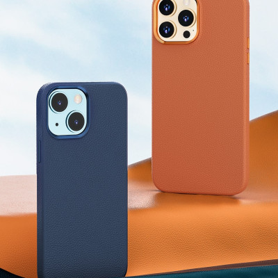 Ốp Da Wiwu Calfskin Phone Case Dành Cho Iphone 13 Promax Chất Liệu Da Bê, Chống Nước, Chống Để Lại Vân Tay - Hàng Chính Hãng