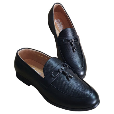 Giày Tây Nam Không Dây Chính Hãng Trường Hải Da Bò Thật Cao Cấp  Màu Đen 