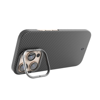 Ốp lưng sợi Aramid Carbon Kevlar sạc từ tính cho iPhone 16 Pro Max / iP 16 Pro hiệu WIWU Aramid Armor Magnetic - Khung viền camera kim loại kim giá đỡ, chất liệu cao cấp - hàng nhập khẩu
