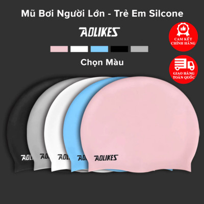 Mũ Bơi Nón Bơi Người Lớn Silicone Siêu Co Giãn Hãng Aolikes AL5010 – Siêu Bền, Mềm, Chống Thấm Nước