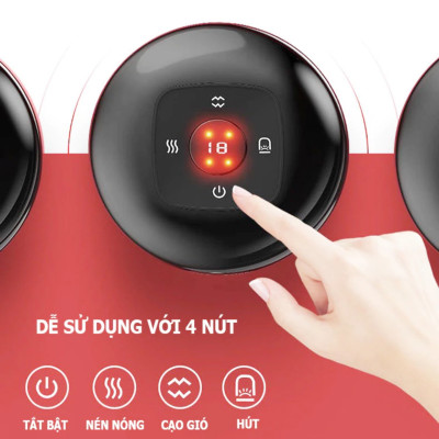 Máy Giác Hơi Cạo Gió Điện Cầm Tay Nhật Bản: Massage 6 Chế Độ, Giảm Đau Nhanh Chóng, ĐÈN TRANG TRÍ