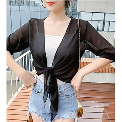 [ĐẸP & RẺ VÔ ĐỊCH] Áo khoác voan cột tà 01 chất vải đẹp, mềm mại, thoáng mát, khoác nhẹ bên ngoài, thanh lịch C134