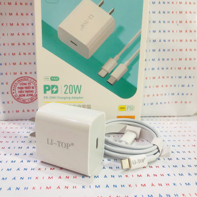 Bộ sạc LI-TOP AT08 chân IOS (L), sạc nhanh PD 20W có chứng nhận 3C tiêu chuẩn quốc gia, hàng chính hãng bảo hành 12 tháng