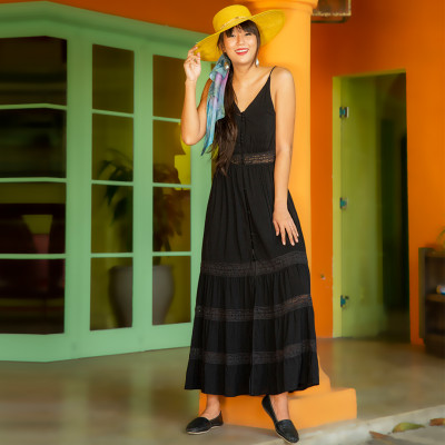 Đầm Maxi Cotton Mặc DRE098 thời trang thiết kế Hity