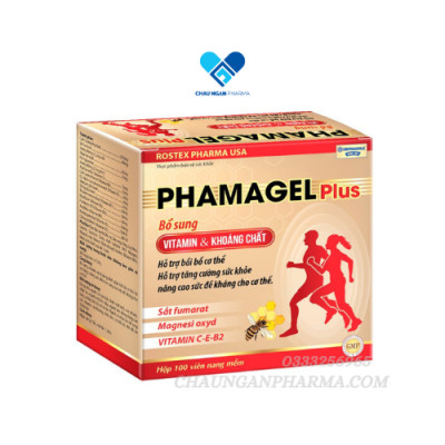 Hộp Vitamin tổng hợp và khoáng chất Phagelvit Plus tăng cường sức khỏe - Hộp 30 viên -100 viên