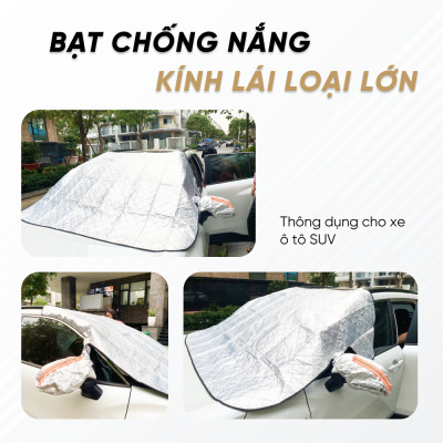 Bạt Che Nắng Kính Lái Xe Ô Tô | Bạt Che Nắng Kính Lái Trước Loại Lớn Có Chụp Tai Gương, Chống Tia UV, Cách Nhiệt Cực Tốt, Bảo Vệ Nội Thất Xe Khỏi Tác Hại Từ Môi Trường