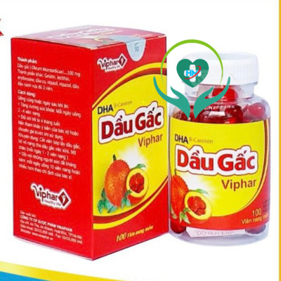 ￼Dầu gấc DHA Vinaphar - Hộp 100 viên - Tăng cường sức khỏe, nâng cao sức đề kháng, chống oxy hóa, chống lão hóa