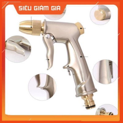 Bộ dây vòi xịt nước rửa xe, tưới cây . tăng áp 3 lần, loại 7m, 10m 206701-1đầu đồng, cút, nối đen