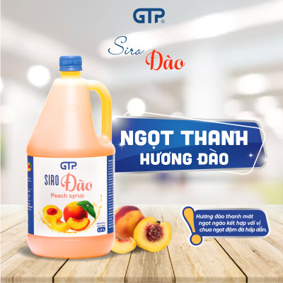 Siro Đào GTP - Chuyên dùng pha chế: Trà sữa, Trà trái cây, Cocktail, Mocktail…