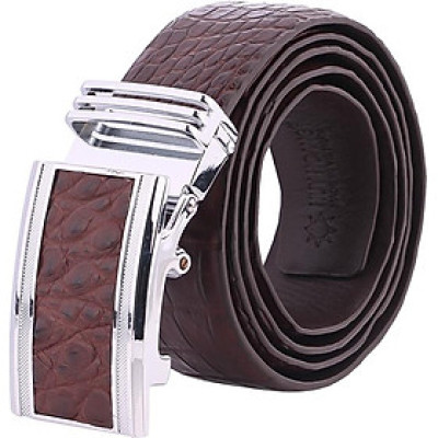 Thắt Lưng Nam Da Cá Sấu Nguyên Con Bụng Bản Lớn Huy Hoàng HT4750 - Nâu Đất