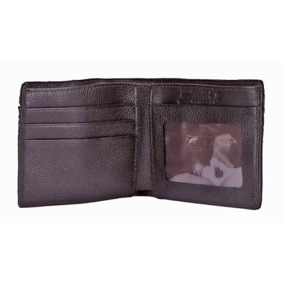 HJ2232-33-34-35 - Ví nam Huy Hoàng da cá sấu gù chân màu đen, nâu đỏ, vàng bò, nâu đất