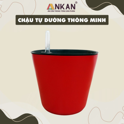 Chậu Tự Hút Nước ANKAN, Trồng Cây Nội Thất Để Bàn, Tự Tưới Thẩm Thấu, Có Phao Báo Nước, Nhựa Cao Cấp