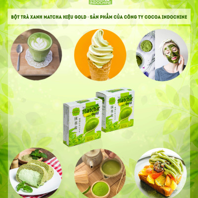 Bột Trà Xanh Matcha Hiệu Gold Cocoa Indochine (Hộp 5 Gói x 10g)
